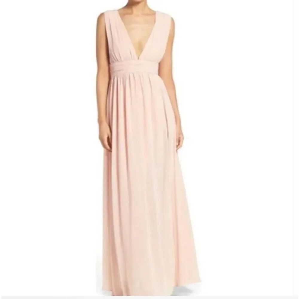 Lulu’s semi formal blush pink sexy evening maxi dress